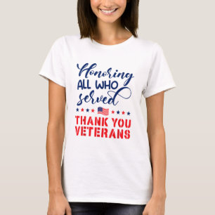 Camiseta Honrando A Todos Los Que Sirvieron Bandera Militar