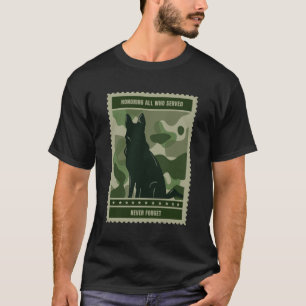 Camiseta Honrando a todos los que sirvieron - Perro militar