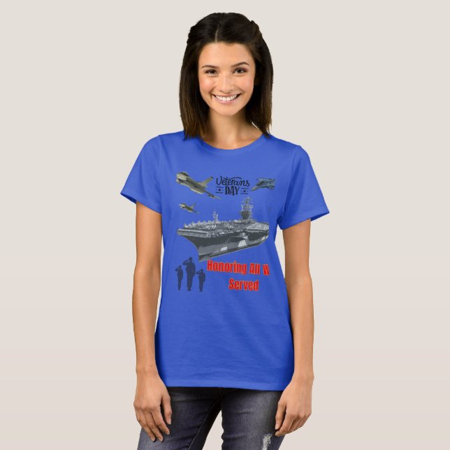 Camiseta Honrando al poderoso azul militar (Anverso completo)