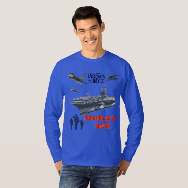 Camiseta Honrando al poderoso azul militar (Anverso completo)
