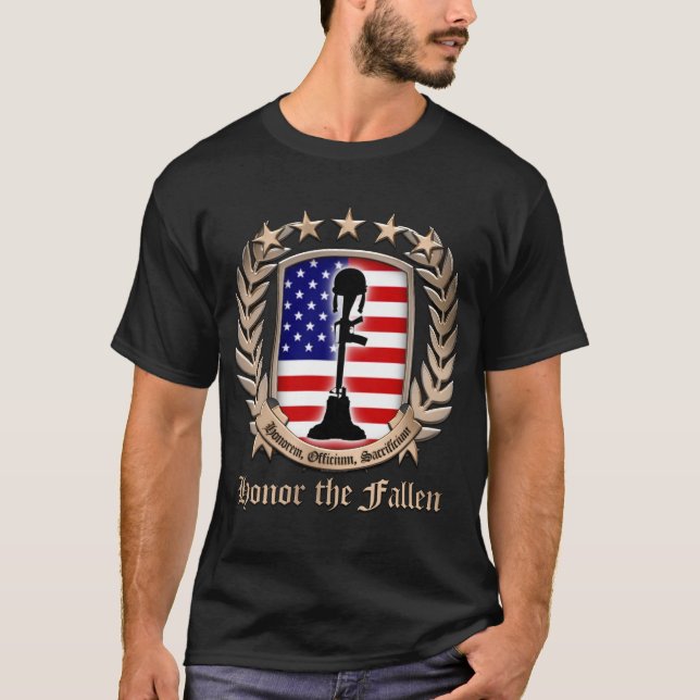 Camiseta Honre caido - escudo (Anverso)