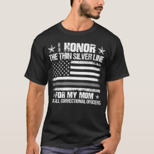 Camiseta Honro Al Funcionario De Correcciones De Línea Delg