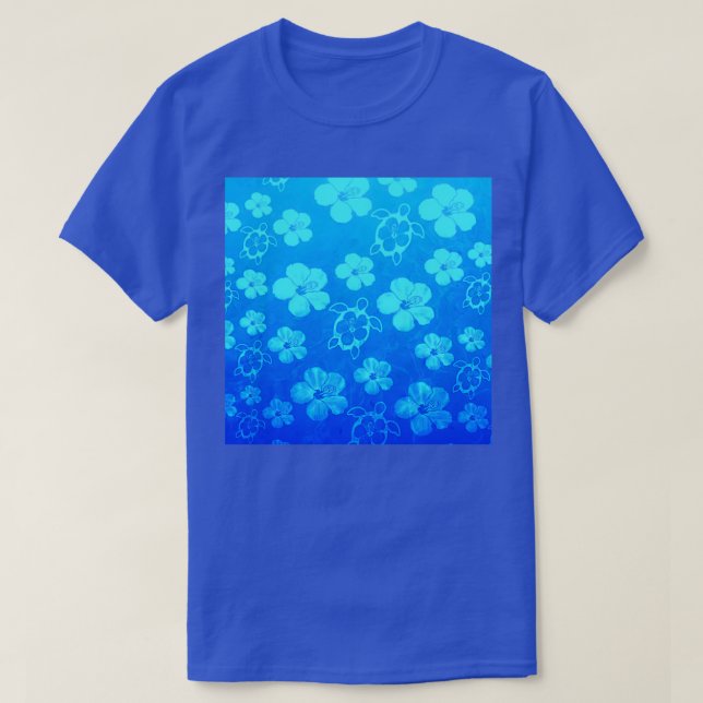 Camiseta Honu Hawaití E Hibiscus Trimix (Diseño del anverso)
