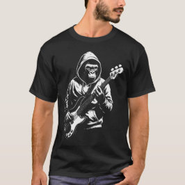 Camiseta Hooded Monkey Bass Player Silhouette