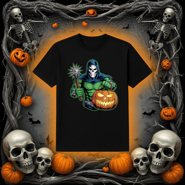 Camiseta Hooded Villain Skull Mask Flail Halloween (Subido por el creador)