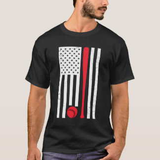 Camiseta Hoodie de Béisbol de Bandera Americana