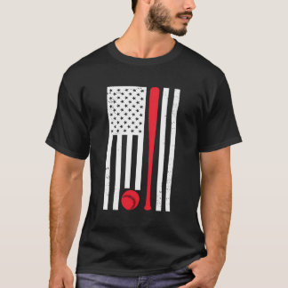 Camiseta Hoodie de Béisbol de Bandera Americana