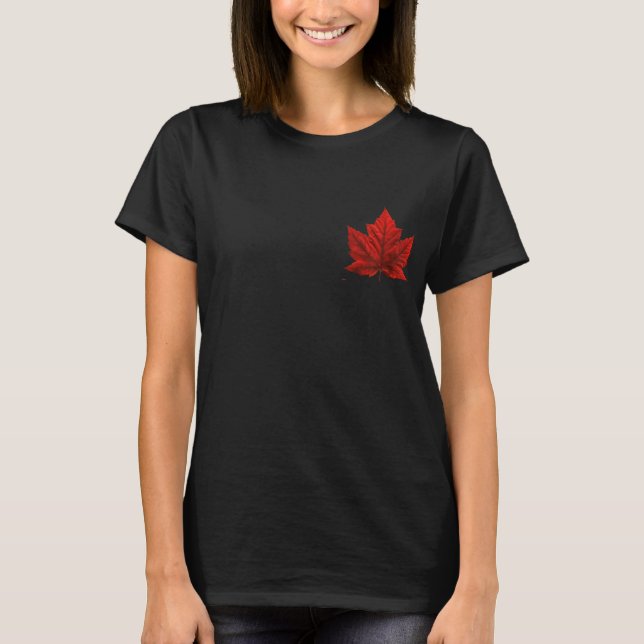 Camiseta Hoodie de Canadá para mujeres con hojas de arce (Anverso)