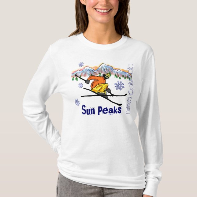Camiseta Hoodie de las damas de Sun Peaks British Columbia (Anverso)