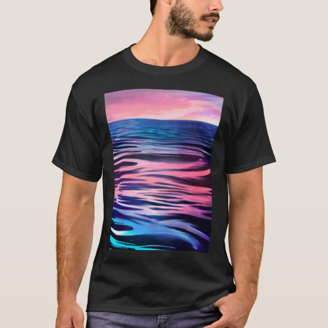 Camiseta Hoodie de pullover de Sunset de las olas del mar (Anverso)