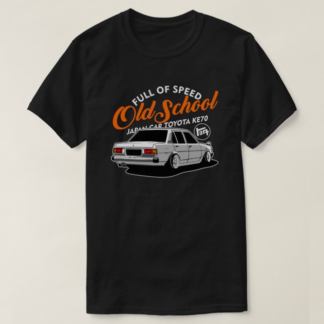 Camiseta Hoodie Pullover de OldSchool Toyota KE70 (Diseño del anverso)