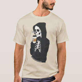 Camiseta Hoodie Skeleton Café para beber
