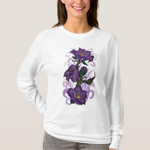 Camiseta Hoodis de flores moradas