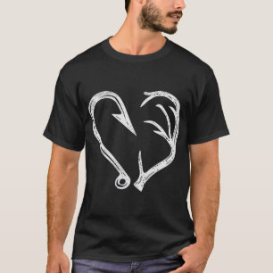 Camiseta Hook Antler Heart Love Fishing Fish Deer H
