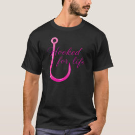 Camiseta Hooked for Life Pink Fishing Hook