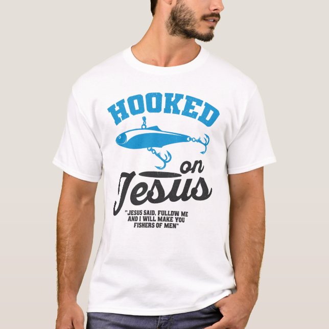 Camiseta Hooked on Jesus Christian Fishing T-Shirt – Fisher (Anverso)