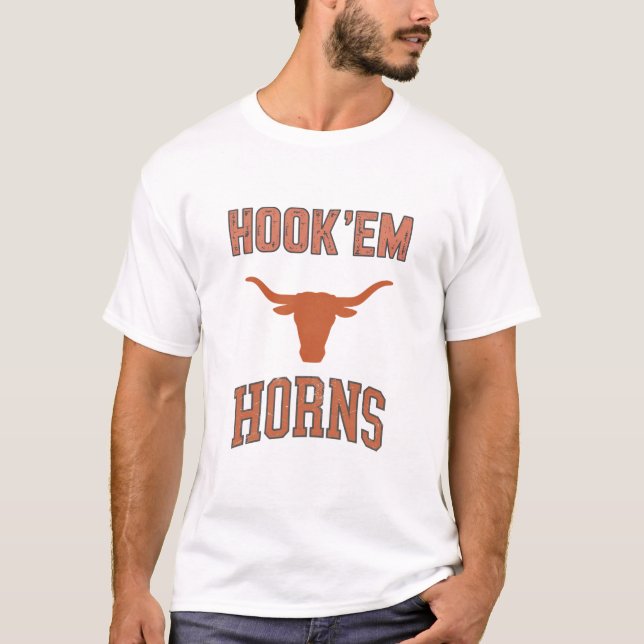 Camiseta Hook'em horns - Texas Bull Head with Longhorns (Anverso)