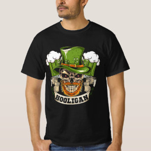 Camiseta Hooligan Skull Beer Irish Saint Paddys Patty_s Day
