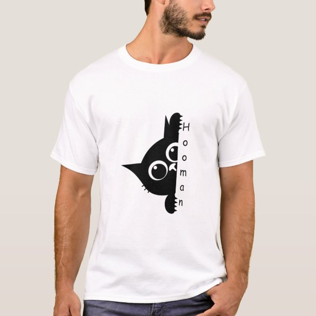 Camiseta Hooman De Peeking Cat (Anverso)