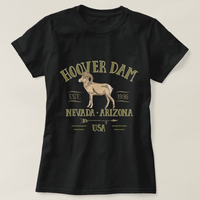 Camiseta HOOVER DAM BIGHORN SHEEP Nevada Arizona souvenir (Diseño del anverso)