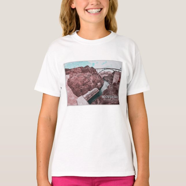 CAMISETA HOOVER DAM WATERCOLOR - NEVADA - ARIZONA (Anverso)