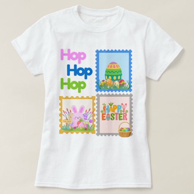 Camiseta Hop Hop Hop Cute Easter Collage T Shirt (Diseño del anverso)
