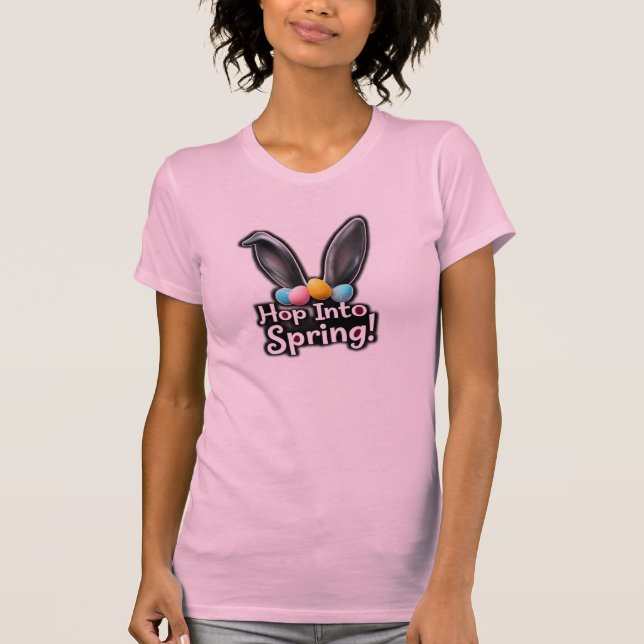 Camiseta Hop Into Spring Bunny Ears Easter  (Anverso)
