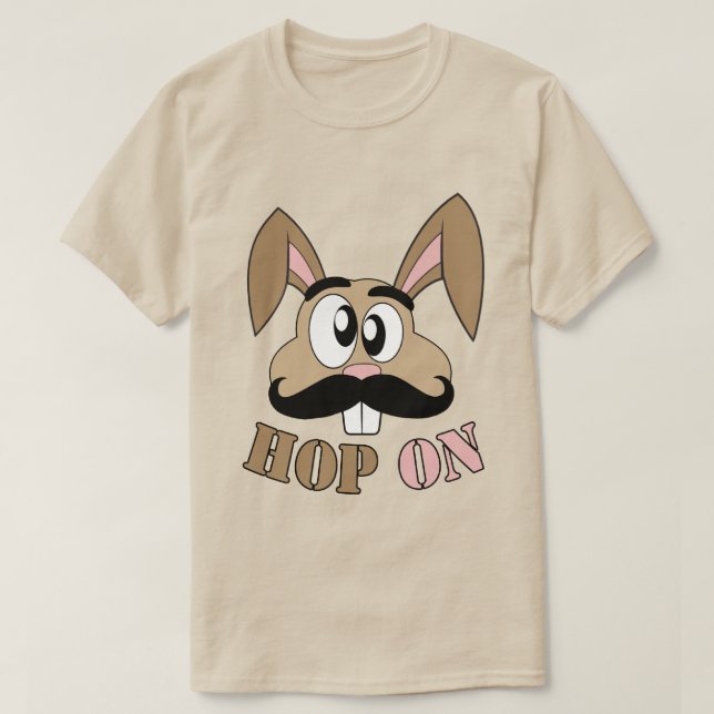 Camiseta Hop On Mustache Rabbit (Diseño del anverso)