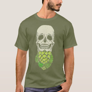 Camiseta Hop Skull Beard para los amantes de la cerveza art