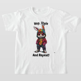 Camiseta Hop, Style y Repeat - Trendy Bunny Tee para los ni