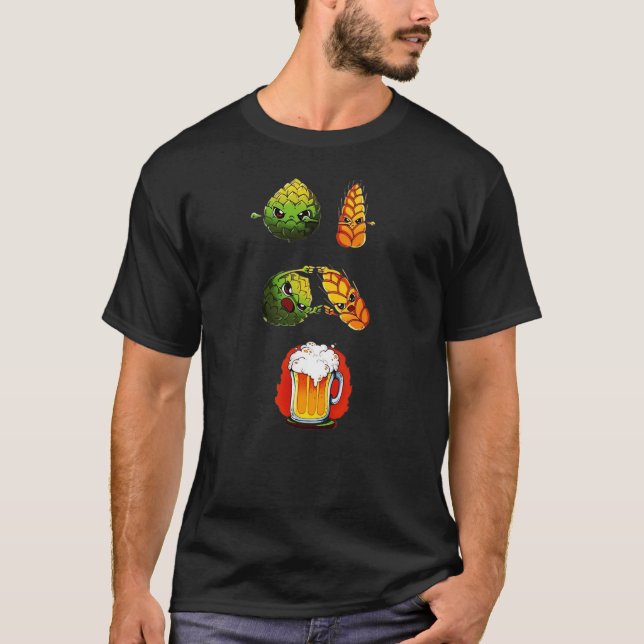 Camiseta hop, wheat, beer. dbz satira fusion (Anverso)