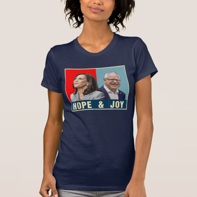 Camiseta Hope And Joy Kamala Harris Tim Walz 2024 (Anverso)