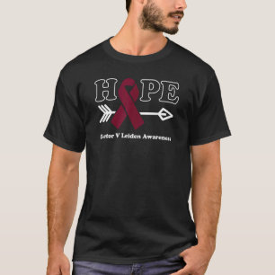 Camiseta Hope Factor V Leiden Awareness Burgundy Ribbon