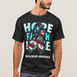 Camiseta Hope Faith Love Alimentos Alergia Conciencia Estad