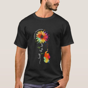 Camiseta Hope Faith Love Autism Awareness Cute Elephant Sun