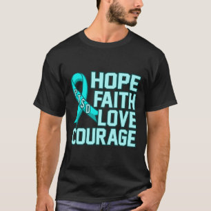 Camiseta Hope Faith Love Ptsd Stress Awareness Ribbon Graph