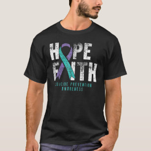 Camiseta Hope Faith Prevención del Suicidio Verde azulado A
