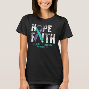 Camiseta Hope Faith Prevención del Suicidio Verde azulado A