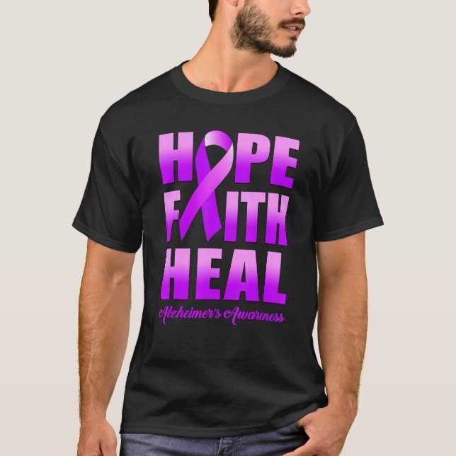 Camiseta Hope Faith sana la conciencia de Alzheimer (Anverso)