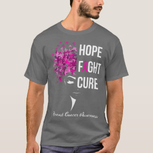 Camiseta Hope Fight Cure Pink Warrior Breast Cancer Awarene