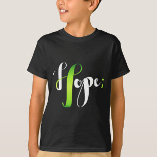 Camiseta Hope Green Ribbon Semicolon - Awaren Salud Mental