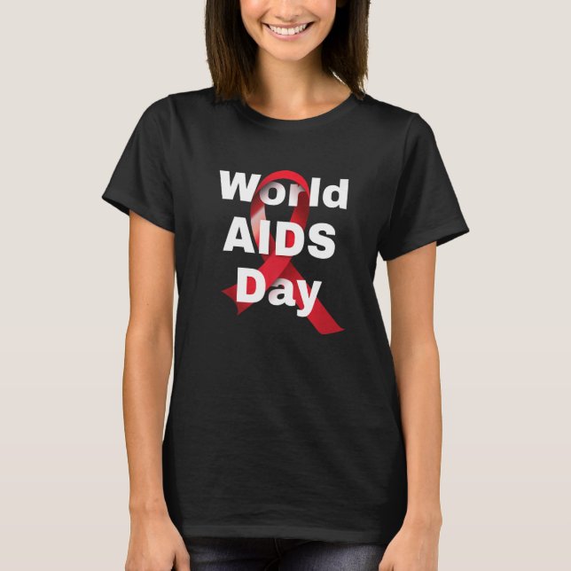 Camiseta Hope HIV Red Ribbon Aids Awareness World Aids Day  (Anverso)