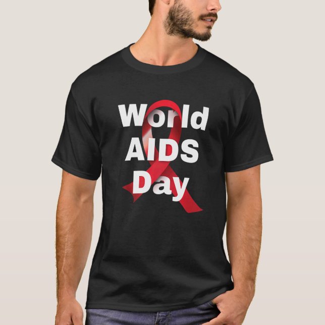 Camiseta Hope HIV Red Ribbon Aids Awareness World Aids Day  (Anverso)