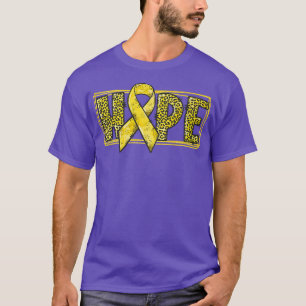 Camiseta Hope Leopard Gold Ribbon Guerrero del Cáncer Infan