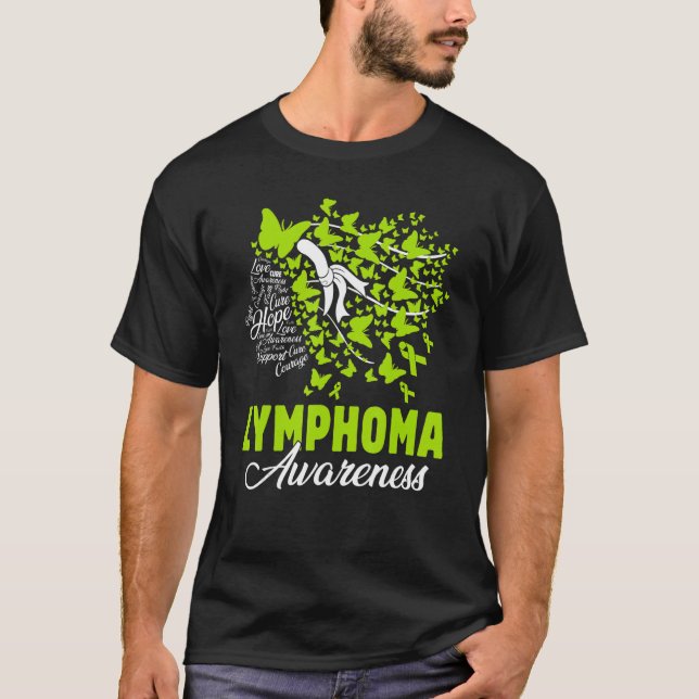Camiseta Hope Love Cure Butterflies Linfoma Awaration Mont (Anverso)