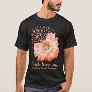 Camiseta Hope Love Leukemia Awareness Naranja Ribbon Daisy