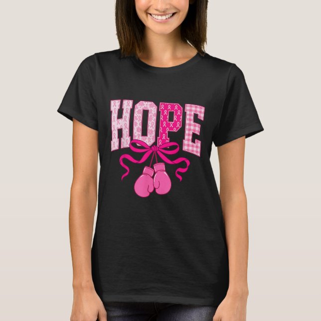 Camiseta Hope Nk Ribbon Guantes De Boxeo Nk Cáncer De Mama  (Anverso)