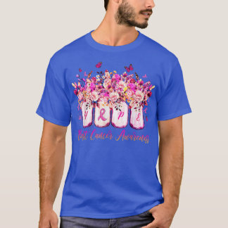 Camiseta Hope Pink Ribbon Flower Jars Breast Cancer Awarene