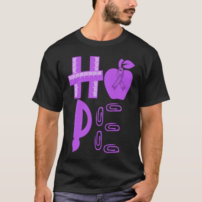 Camiseta Hope Prematurity Awareness Purple Ribbon Teacher (Anverso)