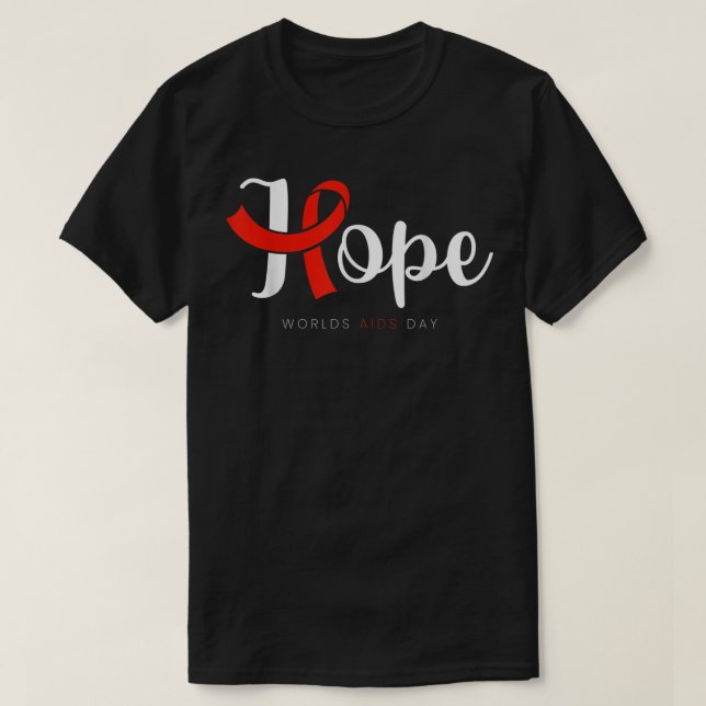Camiseta Hope Red Ribbon World AIDS Day HIV Disease Awarene (Diseño del anverso)